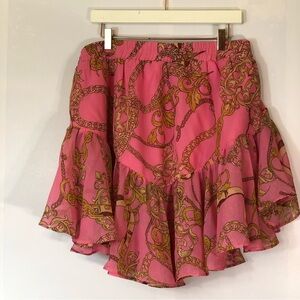 New TRUTH NYC Ruffle Chain Print Mini Skirt